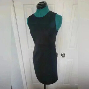 Spense Scuba Pencil Dress with Mesh Neck Detail Size 4